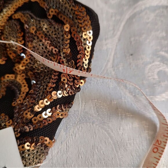 Alex Evenings Black Gold Sleeveless Sequined Formal Gown Size 10 - Picture 9 of 11